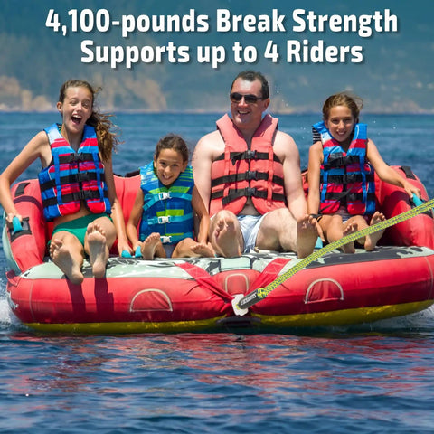 Heavy Duty Boat Tow Harness With 16 Ft Braided Poly Rope And Twin Side Snap Hooks Dragging Your Crew Smooth For Lazy Lake Hangouts Epic River Runs And Pylon Free Water Fun