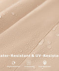 Waterproof UPF 50 Plus UV Resistant Retractable Sun Shade fabric close-up with water droplets