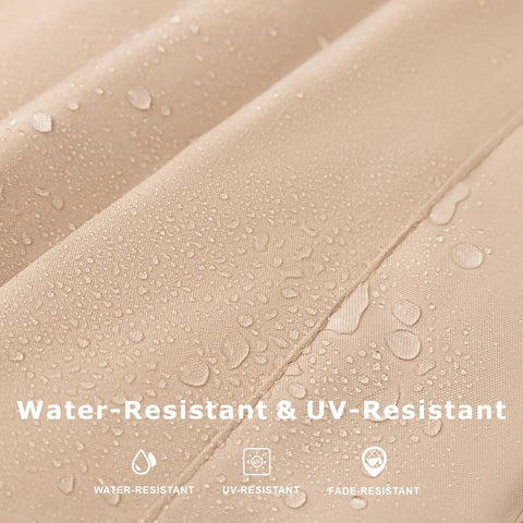 Waterproof UPF 50 Plus UV Resistant Retractable Sun Shade fabric close-up with water droplets