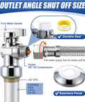 Heavy Duty Half Inch Toilet Angle Shut Off Valve Kit With 12 Inch Supply Line Plug And Play Setup For Hassle Free Plumbing Repairs and Quick No Fuss DIY Bathroom Fixes That Get It Done Right showing durable components and fittings.