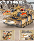 Epic Remote Control Battle Tank Set 1/24 With M1A2 And German Leopard II Tanks featuring turret rotation, wireless RC model.