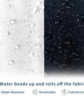 Two Pack Waterproof Outdoor Throw Pillows With Inserts 18x18 Square Cushions For Patio Deck Garden Or Home Furniture Cabana Black All Weather Decor For Sofa Bench And Lounge, water beads on fabric surface