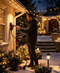 Hella Durable 3 Ft Outdoor Extension Cord With Snappy Inline Switch And Bright Led Indicator in winter setting.