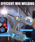 100Amp Handheld MIG Welder Gasless Flux MIG Welding Machine Portable 100V with clear control panel and cooling fan