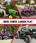 Children playing with Peg Perego ride-on cars, featuring Power Wheel Battery Adapter for Milwaukee 18V packs, outdoors.