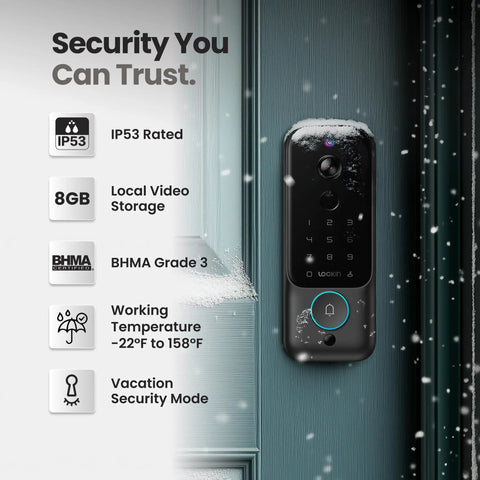All In One Front Door Smart Lock With Palm Vein And Fingerprint Scanning Keyless Entry Video Camera And Smart Doorbell Slick Design Hassle Free Setup Unbeatable Security Edge