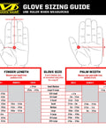 Glove sizing guide showing hand measurement directions for finger length and palm width, applicable for Multi Purpose Work Gloves For Outdoor Jobs With Touchscreen Capability Secure Fit Pro Grade Durable Construction Machine Washable Breathable And All Day Comfortable Large Size Black.