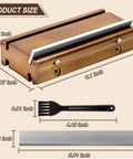 4-in-1 bass/guitar fret file toolkit on a wooden block with 3°, 23°, 35°, 90° angled files, plus brush and long filing strip