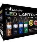 4 Pack Multicolor Camping Lanterns, Ultra Bright LED Tent Lights for Power Outages packaging