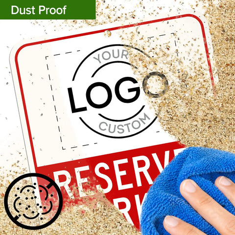 No Parking Sign For Business, Custom Reserved Parking Sign 10 By 14 Inches, Rust Free Aluminum being cleaned of dust