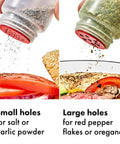 Outdoor 7 Piece Spice Shaker and Squeeze Bottle Set for Camping and Camp Kitchen Setup with interchangeable lids