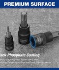 Built Tough Torx Bit Socket Set black phosphate coated torx bits T10, T50, T47 with premium surface, showcasing durability