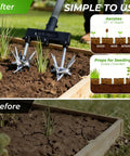 Rotary Cultivator Garden Tool With Long Handle For Easy Clod Breaking And Seedbed Prep Adjustable Hand Tiller in garden use