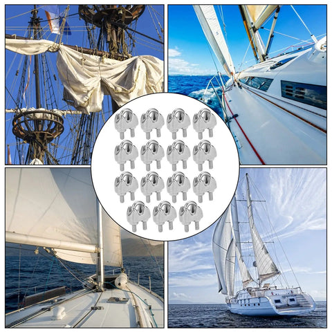 Heavy Duty 15 Pack 304 Stainless Steel Wire Rope Clips 1 Sixteenth Inch U Bolt Cable Clamp Fasteners for outdoor sailing