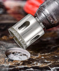 Side view of HARFINGTON diamond tile hole saw bit, 7/16 in (11 mm) with diamond edge for glass/ceramic/marble tile