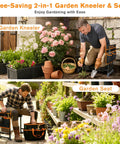 Man gardening with Ultimate Garden Kneeler And Seat With Extra Wide 10 Inch EVA Pad, Heavy Duty Foldable Bench That Supports Up To 350 Lbs.