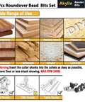 Image showcasing Top Shelf Four Piece Roundover And Bead Router Bit Set With One Quarter Inch Shank For Hella Smooth Woodworking Edges multi-use materials.