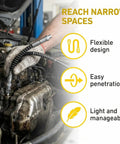 18 Inch Resin Spring Flex Hose For Grease Gun, 10000 PSI High Pressure Quick Release in use on engine, kink-resistant design