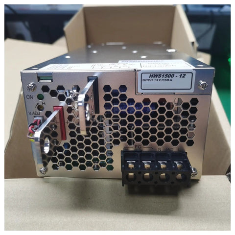 Drop In Din Rail Switching Power Supply For Industrial Automation And Comms Gear Solid 12 Volt Adapter rear view with connections.