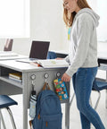 Six Piece Heavy Duty Magnetic Hooks With Smooth Swivel Action And Fresh Smiley Vibe For Keeping Your Fridge Locker Or Garage Slick While Hauling Heavy Gear At 60 Lbs used for organizing a student's workspace.