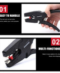 Close-up of 2 In 1 Wire Stripping Tool With Cutter For Electronics And Automotive Wiring, designed for easy handling and multi-functions