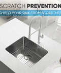 Stainless Steel Sink Protector Mat And Grid For Bottom Of Sink, Durable Kitchen Sink Rack Keeps Your Basin Clean And Bacteria Free, 24 x 12 x 1 Inch