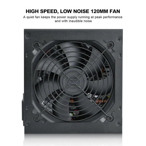 650W 80 Plus Gold Certified Non Modular ATX Power Supply With 6 Plus 2 Pin Connectors PFC Protection And RoHS Compliance 120mm Silent Fan