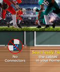Cord Hider Kit With 113 Inch Cable Covers For Wires On The Wall, Paintable Self Adhesive Cable Raceway Under TV Display