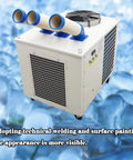 Hardcore 220V Industrial Air Conditioner Packing 29800 BTU with dual exhaust hoses, designed for effective cooling in large spaces.