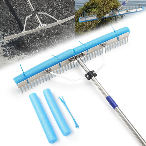 Beast Of A 31 Inch Heavy Duty Landscape And Pond Rake For Gravel Driveways And Water Cleanup Multi Function Weed And Algae Removal Tool