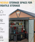 Extra Large 10x12 Outdoor Storage Shed With Lockable Doors, Metal Construction, Two Windows, Steel Backyard Utility Shed