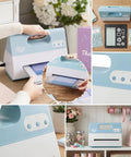 Electric Automatic A4 Die Cutting And Embossing Machine With Complete Accessory Kit in use for cardmaking craft projects.