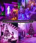 Outdoor Halloween and indoor Christmas decor, lit by 500W UV Blacklight Flood Light With Plug, 320-420nm Ultraviolet