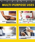 All Purpose 60 Inch Double Sided Tape Measure With Fractional Inches And Millimeter And Centimeter Readings for multiple uses