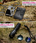 Tactical saber card and flashlight included in Emergency Survival Kit And First Aid Kit For Women With A Tactical MOLLE Pouch