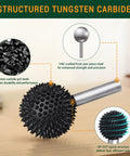 Coarse Sphere Rotary Burr For Wood Carving, Quarter Inch Shaft, Ball End Rasp Bit, Heavy Duty Tungsten Carbide, Fits Bosch Tools