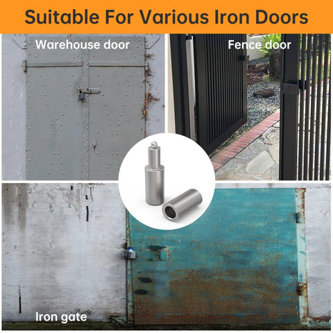 Weldable barrel hinges for iron gates; 4 in/4⅛ x 1 in, weld-on steel hinges