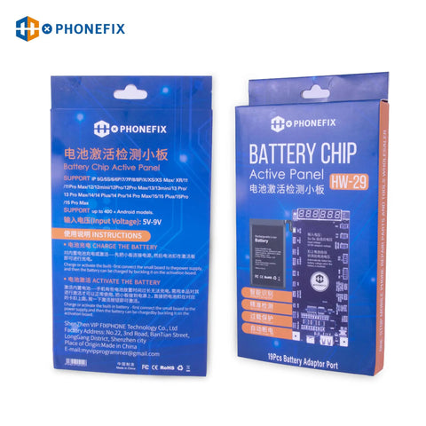 Battery Activation Detection Board For iPhone 5 Through 15 Pro Max And Android Phones With Type C And USB Interfaces The Go To All In One Circuit Board Charging Tester And Battery Diagnostics For Fast Activation. Blue PHONEFIX retail box, HW-29