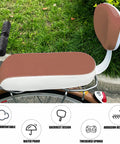 Kids Bicycle Back Seat Cushion With Armsrest And Backrest, Comfortable Saddle, Brown Plush, Easy Mounting on Road Bike