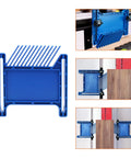 All Purpose Featherboard For Table Saws And Router Tables Offering No Sweat Mounting Straight Into Miter Slots, blue with grooves