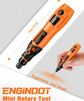 Mini Cordless Rotary Tool Kit With 3.7V USB Recharge, 32 Accessories, Three Speeds 5K 10K 15K RPM in hand showing size