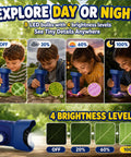 Kid Friendly Handheld Digital Microscope With 2.4 Inch IPS Display And 1080P HD Quality For Easy Exploration Of Tiny Worlds, Capture Sharp Photos And Videos On The Go While Your Curious Kids Learn Science, blue handheld microscope with 4 brightness levels