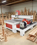 4 Axis CNC Wood Router Machine 1325 With Rotary Axis Beast for 4x8 wood milling and 3D carving in workshop setting