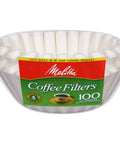 Junior Basket Coffee Filters White 100 Count For Four To Six Cup Makers That Hold Their Shape And Wont Tear Thick Paper Packaging