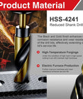 Five Eighth Inch Drill Bit In High Speed Steel 4241 with black oxide coating on metal surface.