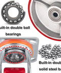 Built Tough Heavy Duty Plate Caster Replacement Set Featuring Dead Silent Polyurethane Wheels Double Ball Bearing Steel Hub swivel foot brake and steel bearings.