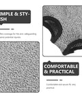 Heavy Duty Cut Resistant Gardening Sleeves With Thumb Guard And Anti Cut Arm Protectors For Men And Women 2 Pack close-up of grey fabric and thumb loop