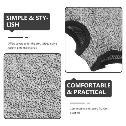 Heavy Duty Cut Resistant Gardening Sleeves With Thumb Guard And Anti Cut Arm Protectors For Men And Women 2 Pack close-up of grey fabric and thumb loop