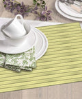 Bright Yellow Wood Grain Print Microfiber Dish Drying Mat For Kitchen Counter, with plates and cups on top, machine washable