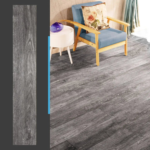 Peel And Stick Vinyl Plank Flooring Wood Look Ebony for Bedroom Living Room Kitchen and RV 54 Sq Ft Coverage 36 Pack Waterproof Fire Resistant